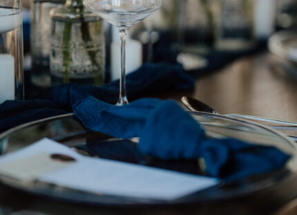 Serviette Navy Blau